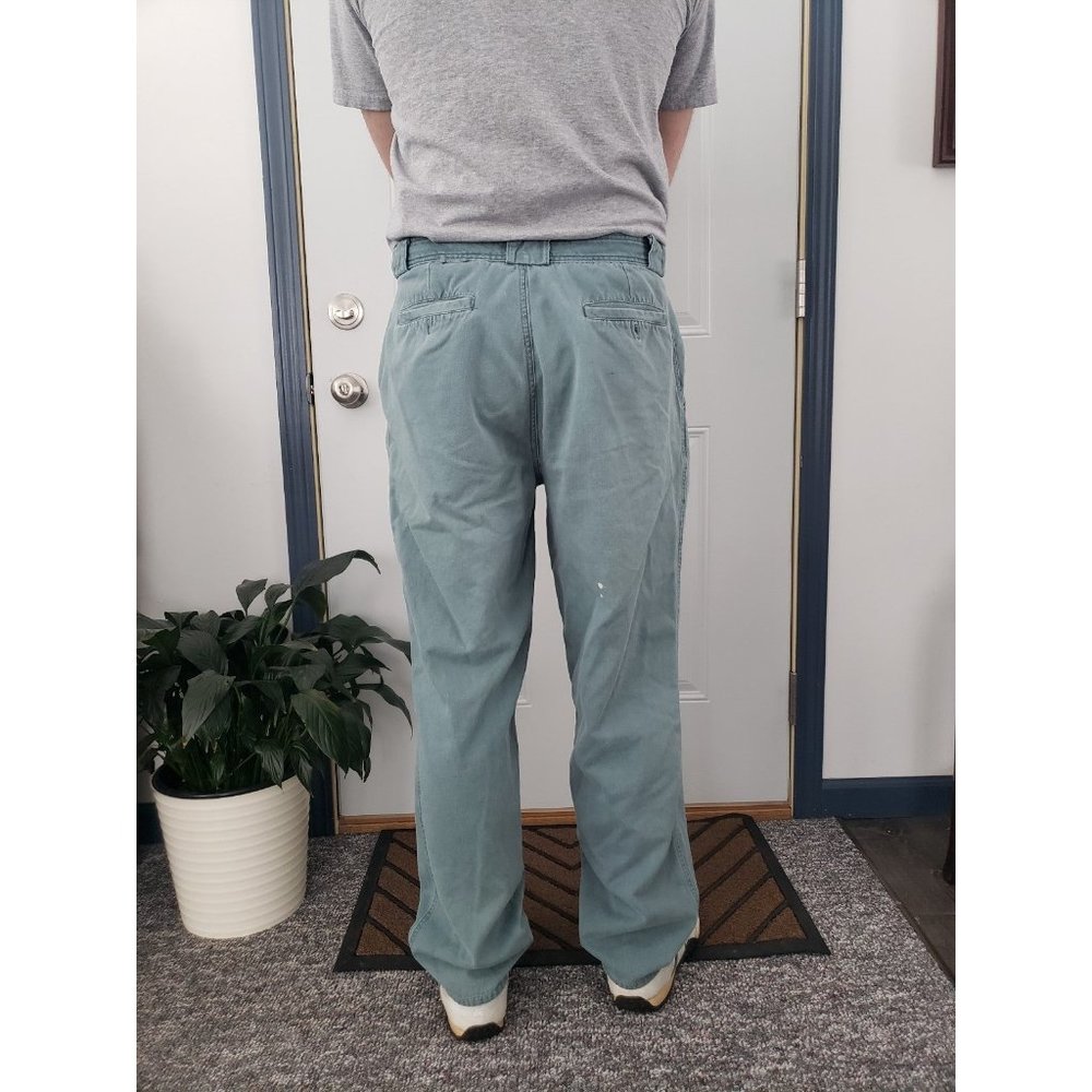 Vintage 80s Bugle Boy Green Work Pants - Picture 3 of 6